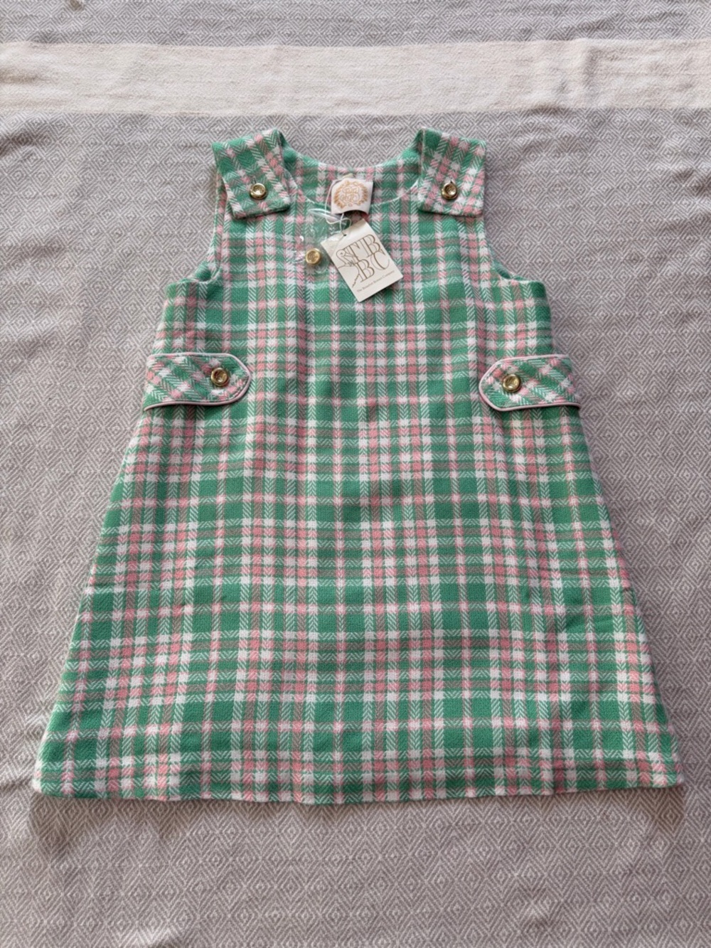 TBBC Janie Jumper Size 8 Putney Plaid with Palm Beach Pink NWT